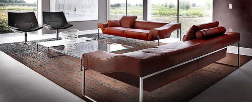 Contemporary sofa - OPEN SPACE - Molinari Design Srl. - leather / brown / 2-person