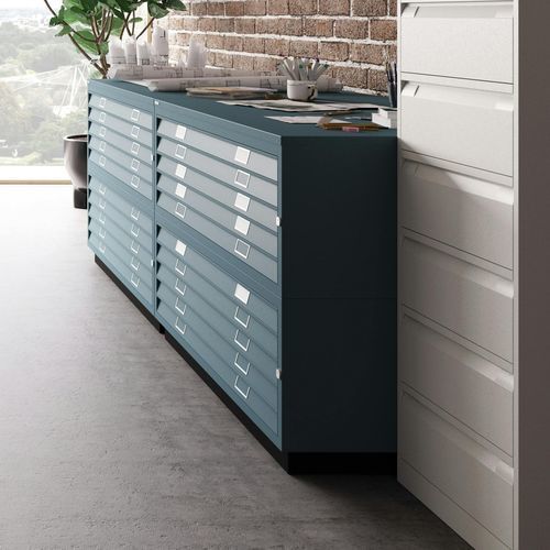 Floor-standing storage cabinet - 460 - BISLEY - contemporary / for office / orange