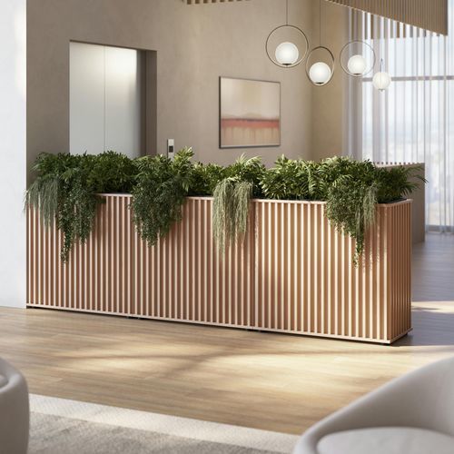 Steel planter - BISLEY - melamine / rectangular / contemporary