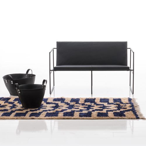 Contemporary upholstered bench - grace - bruehl - fabric / leather / with backrest