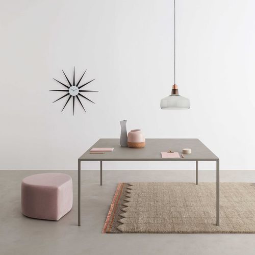 Contemporary table - 25 - DESALTO spa - wood veneer / composite material / lacquered metal steel base