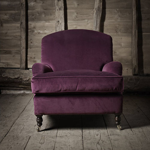 Traditional armchair - JOHN BENTLEY - Fleming & Howland - velvet / on casters