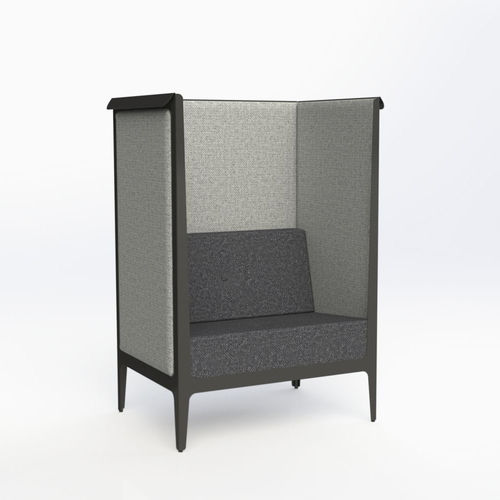 Contemporary armchair - TAITE-1H - Vivero - fabric / steel / privacy