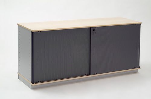 Low filing cabinet - ILO - Vivero - steel / wooden / with sliding door