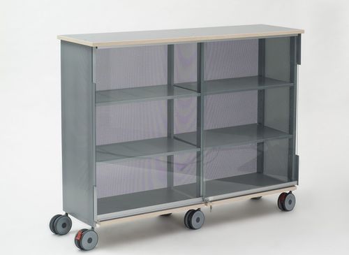 Low filing cabinet - PLUS - Vivero - wooden / steel / on casters