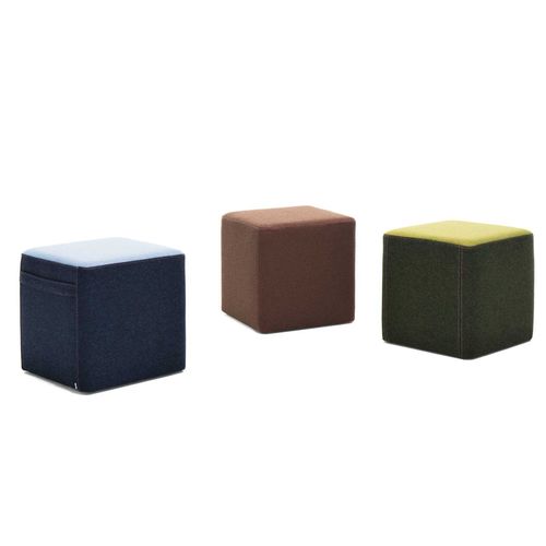 Contemporary pouf - BIT - Martela - fabric / felt / square