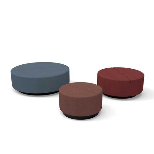 Contemporary upholstered bench - Movie  - Martela - fabric / commercial / round