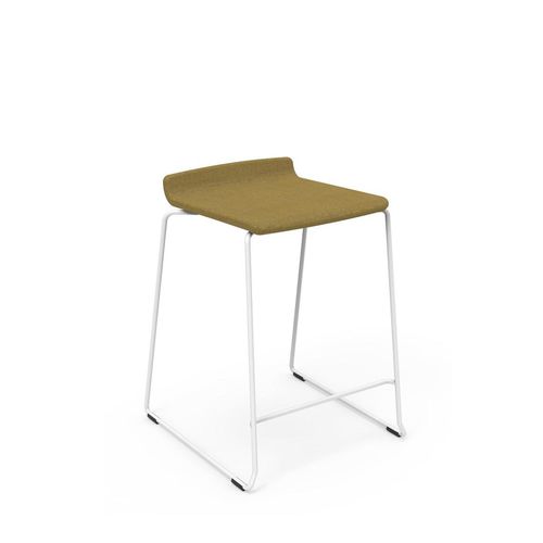 Contemporary bar stool - Form - Martela - laminate / metal base / sled base