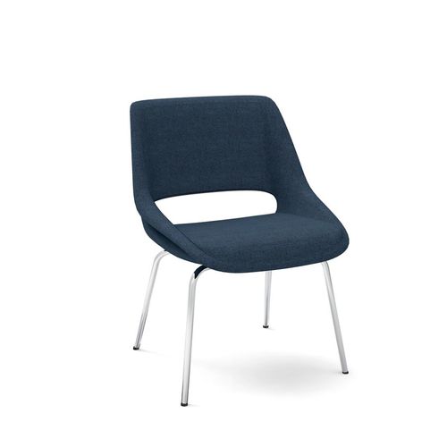 Contemporary visitor chair - MINI KILTA - Martela - indoor / fabric / metal base