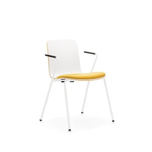 Contemporary visitor chair - SOLA - Martela - fabric / metal base ...