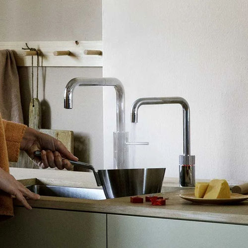 Boiling water mixer tap - NORDIC TWINTAPS - Quooker Deutschland GmbH - countertop / chromed metal / stainless steel