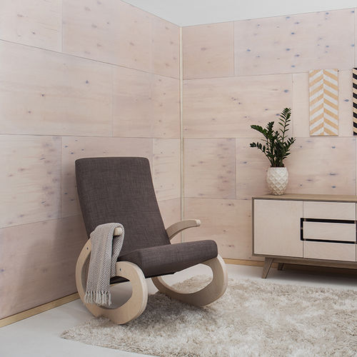 Contemporary armchair - GEE - Radis Furniture - textile / plywood / birch