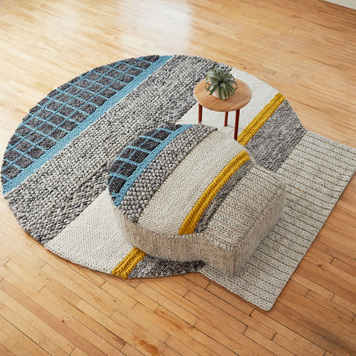 Contemporary pouf - MANGAS  - Haworth Europe - fabric / oval / gray