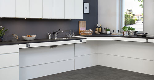 Laminate countertop - FlexiPlus - Ropox A/S - white / black / square edge