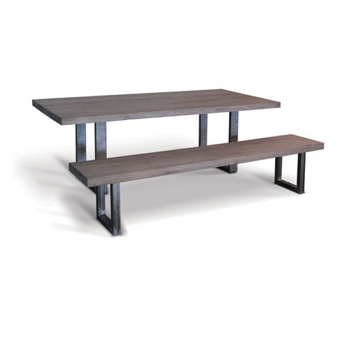 Contemporary table - UDINE - Ecomatrix SRL - oak / oiled wood / steel base