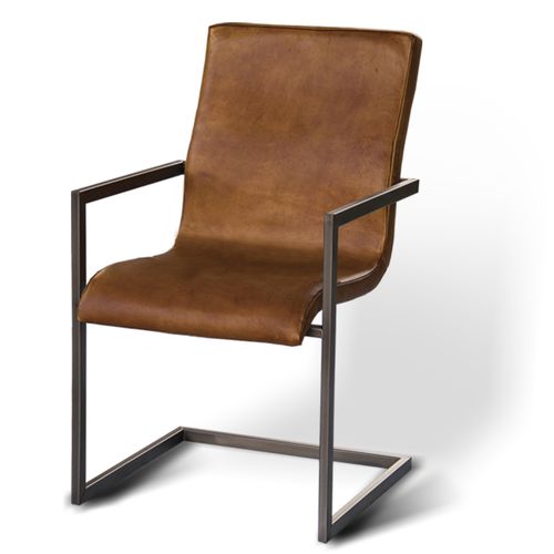 Vintage chair - STRAIGHT INDUCHAIR - Ecomatrix SRL - indoor / leather / steel base