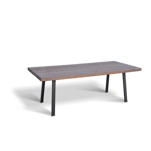 Contemporary table - INKA - Ecomatrix SRL - oak / oiled wood / steel base