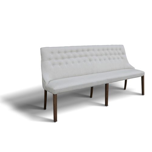Traditional upholstered bench - CAMILLA - Ecomatrix SRL - fabric / beech / with backrest