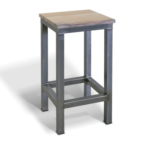 Contemporary bar stool - VINO - Ecomatrix SRL - oak / steel base