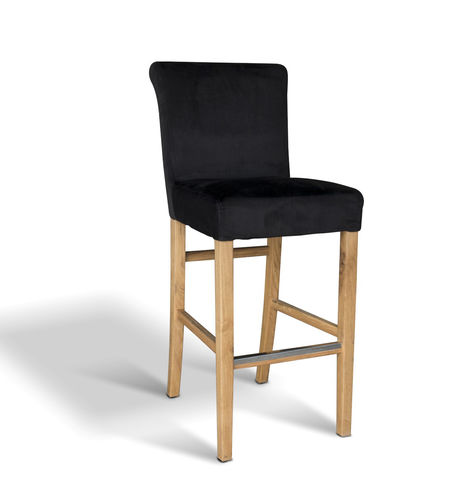 Contemporary bar chair - ALICE - Ecomatrix SRL - indoor / velvet / beech base