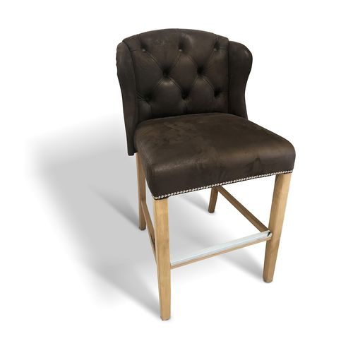 Traditional bar chair - ROXY - Ecomatrix SRL - indoor / velvet / beech base