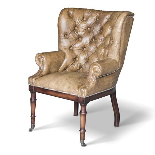 Classic armchair - LYON - Ecomatrix SRL - leather / oak / beech