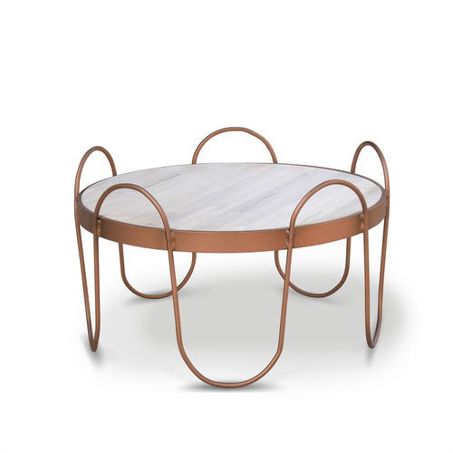 Rustic style table - GOLDEN AGE - Ecomatrix SRL - oak / steel base / round
