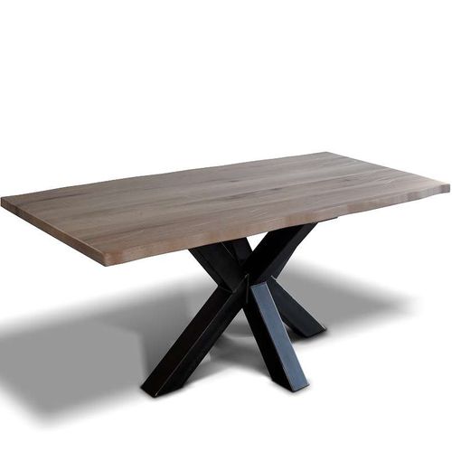 Contemporary table - SPIDER2  - Ecomatrix SRL - oak / steel base / painted steel base