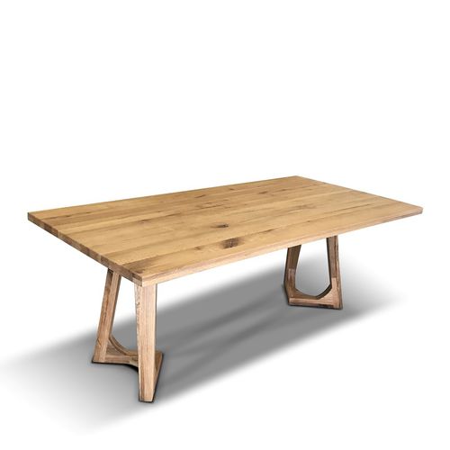 Contemporary dining table - VALENCIA - Ecomatrix SRL - oak / oak base / rectangular