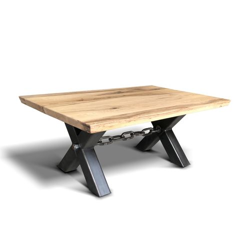 Contemporary coffee table - KETTE - Ecomatrix SRL - oak / steel base / painted steel base