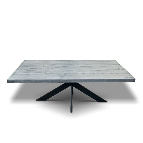 Contemporary table - SPIDER 1 - Ecomatrix SRL - oak / painted steel base / rectangular