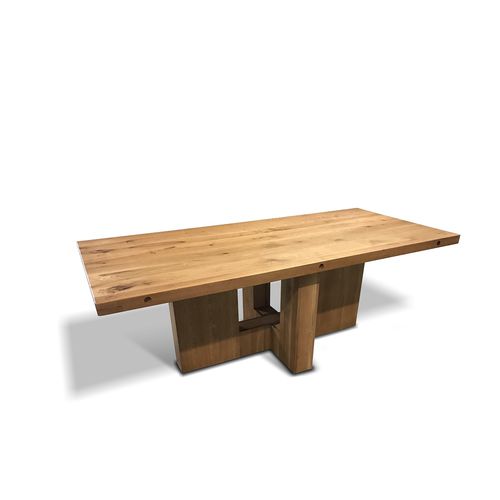 Contemporary table - BASTION - Ecomatrix SRL - oak / oak base / rectangular