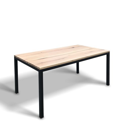 Contemporary table - AACHEN - Ecomatrix SRL - oak / steel base / painted steel base