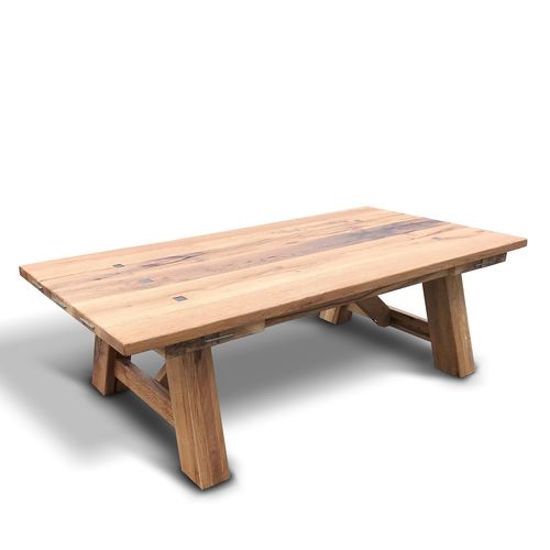 Contemporary coffee table - CASTLE - Ecomatrix SRL - oak / oak base / rectangular