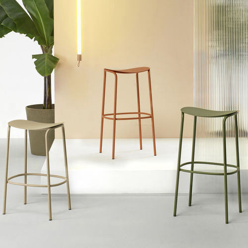 Contemporary bar stool - Trick - SCAB GIARDINO SPA - oak / fabric / sheet metal