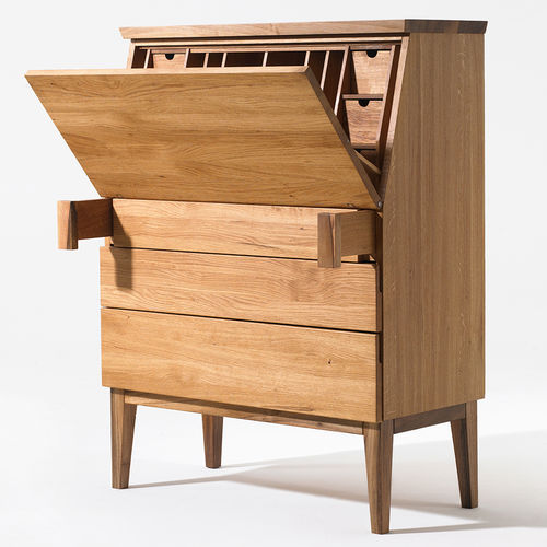Contemporary secretary desk - EMILY - sixay furniture - oak / walnut / solid wood