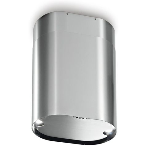Wall-mounted range hood - CAPPA OVALE ISOLA INOX O BIANCO OPACO - STEEL TIME SRL - island / with built-in lighting / original design