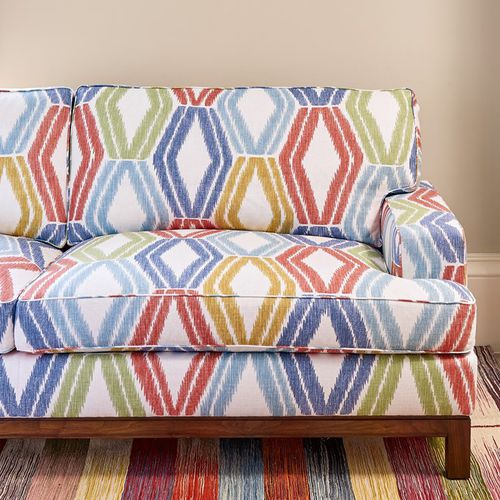 Upholstery fabric - ALEXIS - Jane Churchill - for curtain / geometric pattern / linen