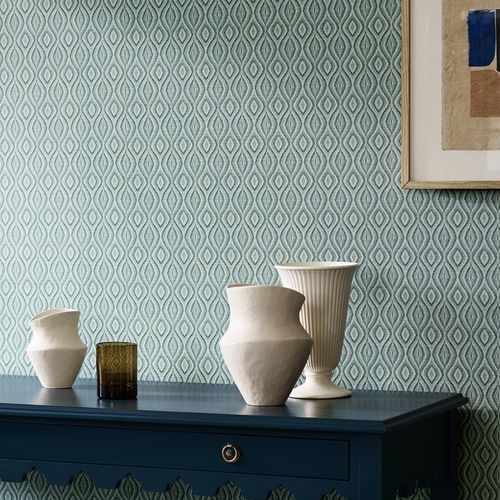 Contemporary wallpaper - ASTRID   - Jane Churchill - vinyl / geometric pattern / fabric look