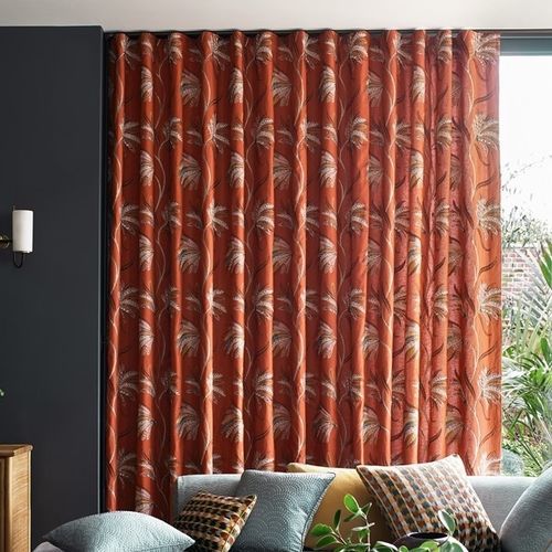 Curtain fabric - PLUMERA  - Jane Churchill - floral pattern / polyester / cotton
