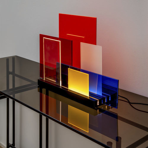 Table lamp - ON LINES  - NEMO - aluminum / PC / methacrylate