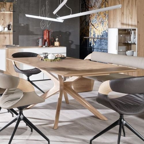 Contemporary dining table - V-Alpin - Voglauer Möbelwerk Gschwandtner & Zwilling GmbH & Co. KG - oak / oak base / rectangular