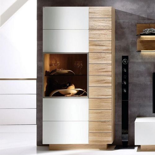 Contemporary display case - V-Montana  - Voglauer Möbelwerk Gschwandtner & Zwilling GmbH & Co. KG - glass / oak / walnut