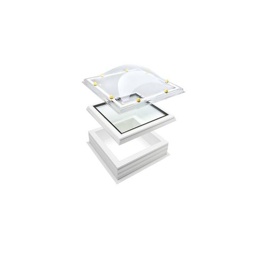 Glass dome skylight - IDOME ™ - SKYLUX - curved / for flat roofs / transparent