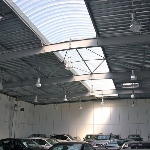 Plastic roofing - CINTRALUX PRV LONGLIFE - SKYLUX - corrugated / curved / with UV protection
