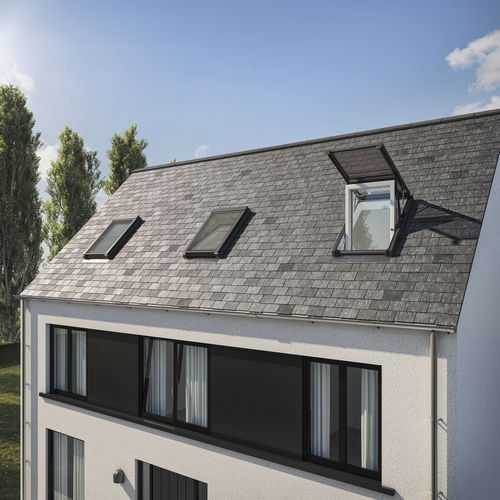 Wooden roof window - SKY10 - SKYLUX - metal / tilting / double-glazed