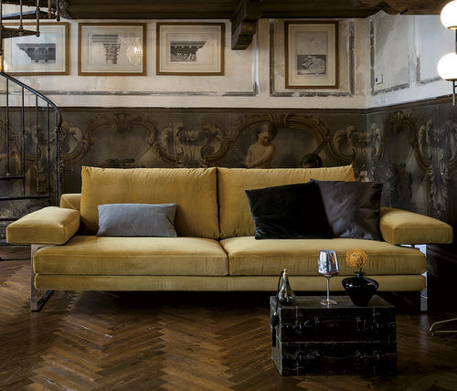 Modular sofa - EGO - arketipo - contemporary / cotton / leather