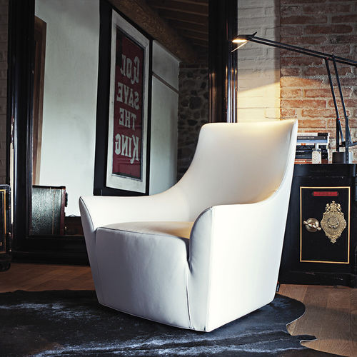 Contemporary armchair - MONTERREY - arketipo - in synthetic fabric / synthetic leather / leather
