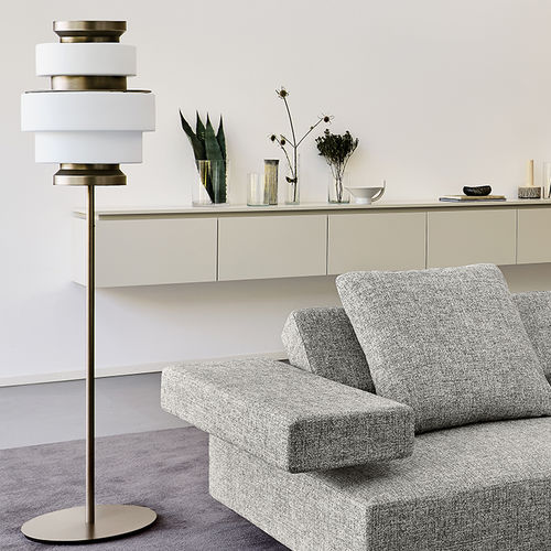 Floor-standing lamp - KÉPI - arketipo - metal / opalescent glass / contemporary