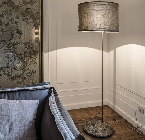 Floor-standing lamp - WUDÙ - arketipo - metal / linen / marble